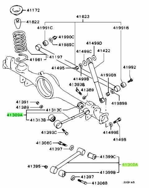 后悬臂上部下部套装正品三菱 Pajero Mini H51A H56A 原始设备制造商 — 第 2/2 张图片