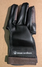 KESHES Archery Glove - Three Finger Tab w/ Durable Leather Finger Protector (L)