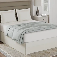 LUX Tailored Bed Skirt Classic 14" Drop Length Pleated Styling, California KI...