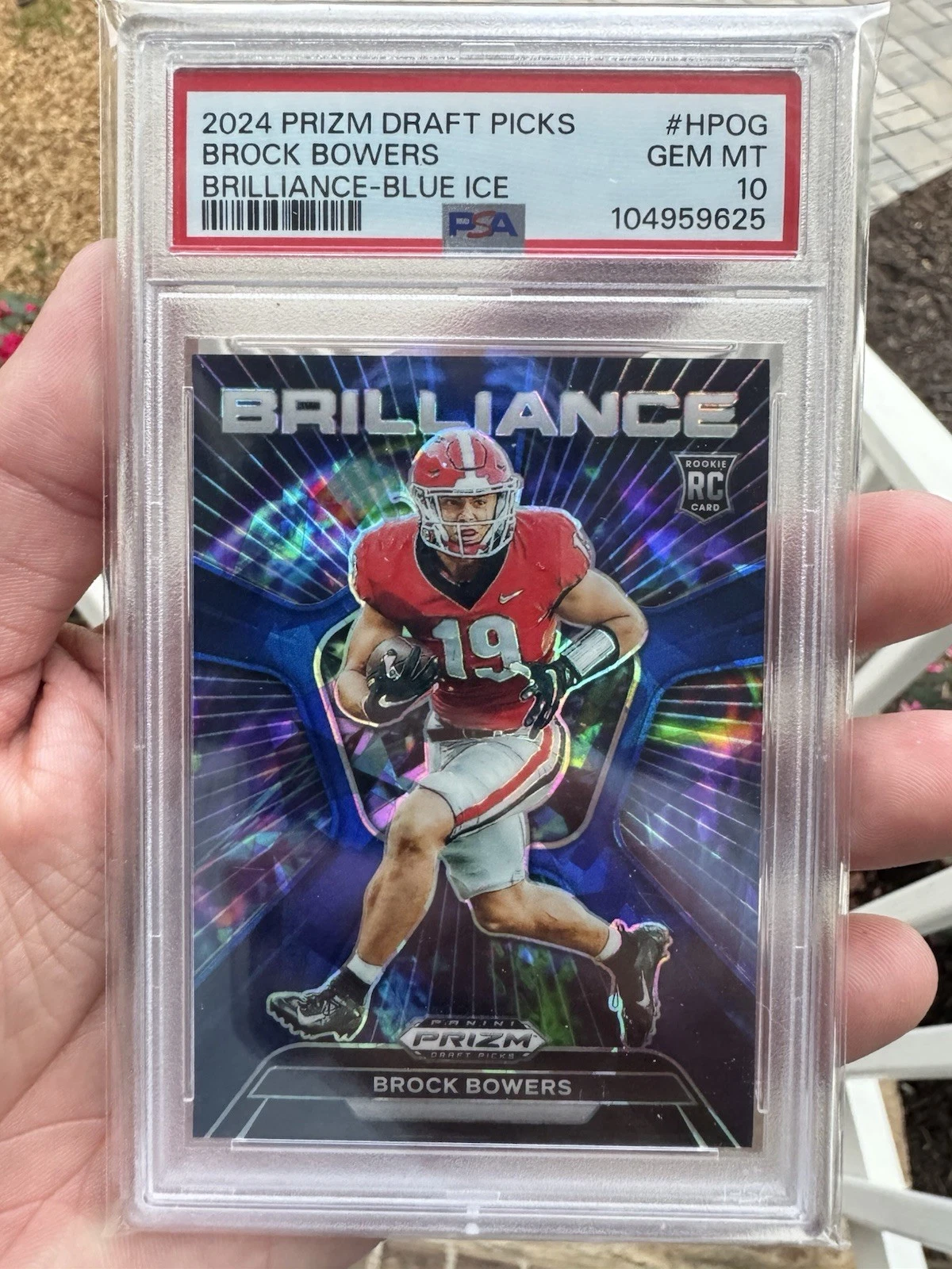 Brock Bowers Panini Prizm Draft Picks Brilliance #HPOG Blue Ice