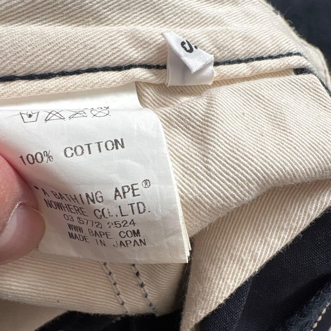 A BATHING APE Baby Milo Cotton Straight Chino Pants Navy S Inseam 74cm BA0226218 thumbnail 8