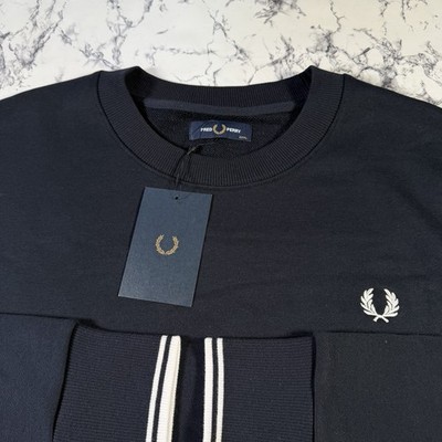 FRED PERRY Mens Navy Classic Sweatshirt SIZE 3XL BNWT Authentic M7535 Twin Tip