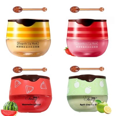 4 PCS Bee Lip Balm Honey Pot,Lip Mask Propolis Moisturizing,Prevention Dry and C