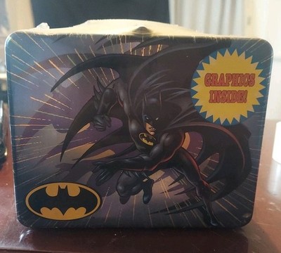 DC Comics Batman collectible Batman and Joker metal lunch box graphics inside.