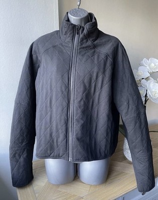 Lululemon schwarze kastige Oversize Steppjacke Baumwollmix US 12 / UK 16