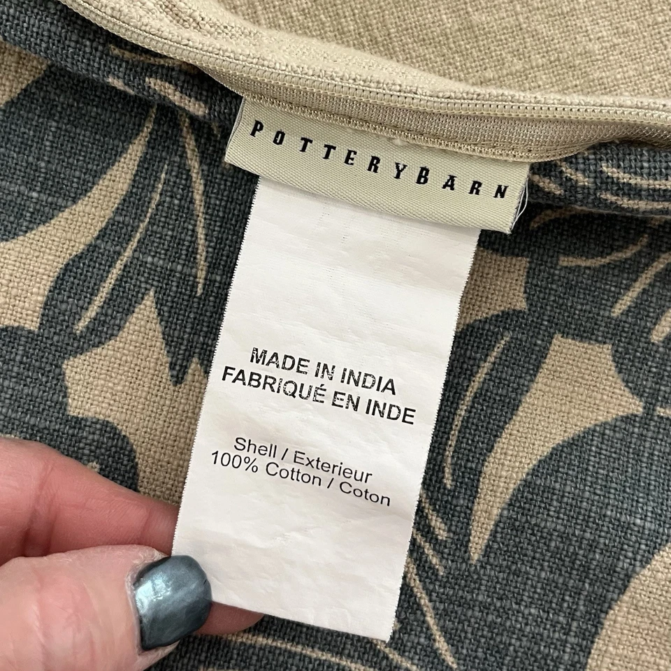 "Funda de almohada Pottery Barn Shibori floral euro lumbar azul decoración floral 16x26""" Foto 4 de 4