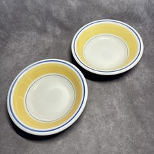 2 Maxam 8" Hand-Painted Striped Bowls Made in Italy Microwave Dishwasher Safe