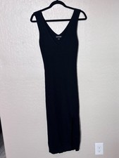 PrettyLittleThing Black Ribbed Sleeveless Maxi Dress Women’s Size Medium