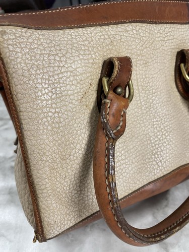 Vintage 90s Dooney & Bourke Pebbled Brown All-Weather Leather Doctor Bag Satchel - Picture 6 of 19
