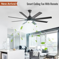 66/72/84'' Industrial Ceiling Fans with Light and Remote  App Control Farmhouse