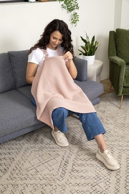 Muslin Nursing Cover Breastfeeding Stroller Cover Cotton Breathable Rose Taupe