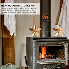 (Old 5 - Vertical I-Beam Model) Fireplace Fan Thermal Power Fan Gold Color