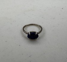 Used 925 Sterling Silver Ring With Oval Lapis Lazuli Stone, US Size 6.75 - 1.9g