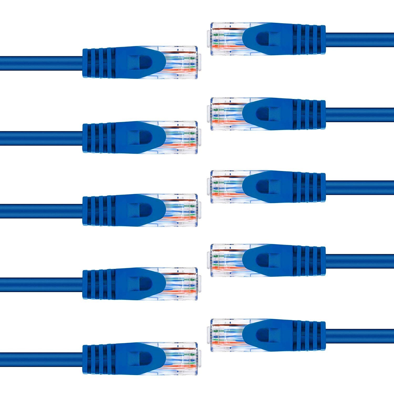 10-Pack 1.5ft Cat6 Ethernet Cable Snagless High-Speed Patch Cords
