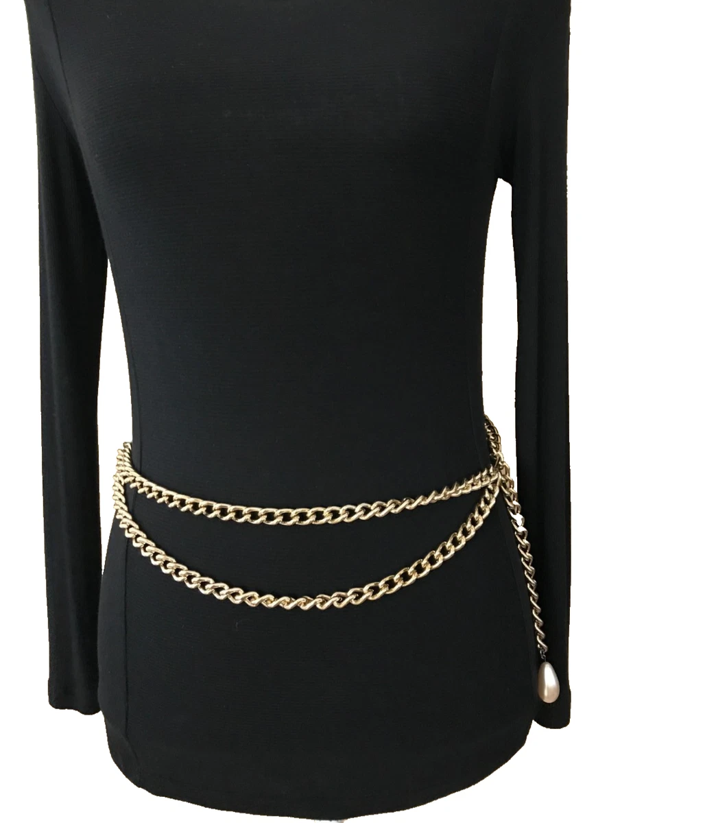 green emerald velvet dress Gold & Ivory Chain Belt - All Accessories