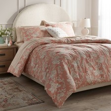 King Floral Print Comforter and Sham Set Light Pink - Threshold: 310