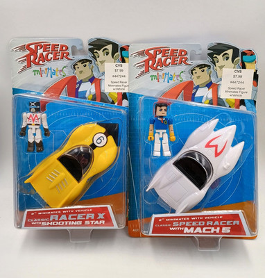 Art Asylum Speed Racer Mini-Mates Racer X Mach 5  Action Figure 2006 40th 2 Lot