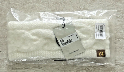 NEW Cole Haan Women's Cable Knit Ear Warmer Headband One Size Pristine Cream