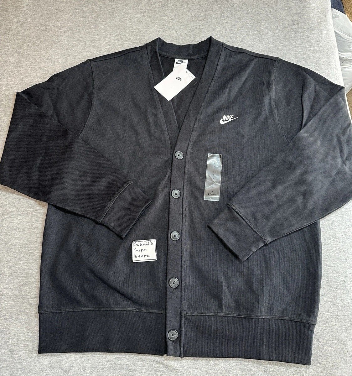 Nike Knit Fairway Cardigan Sweater Black Men's Sz L Button-Up