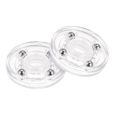 2Pcs 2" Rotating Swivel Stand with Steel Ball Lazy Susan Base Turntable Clear