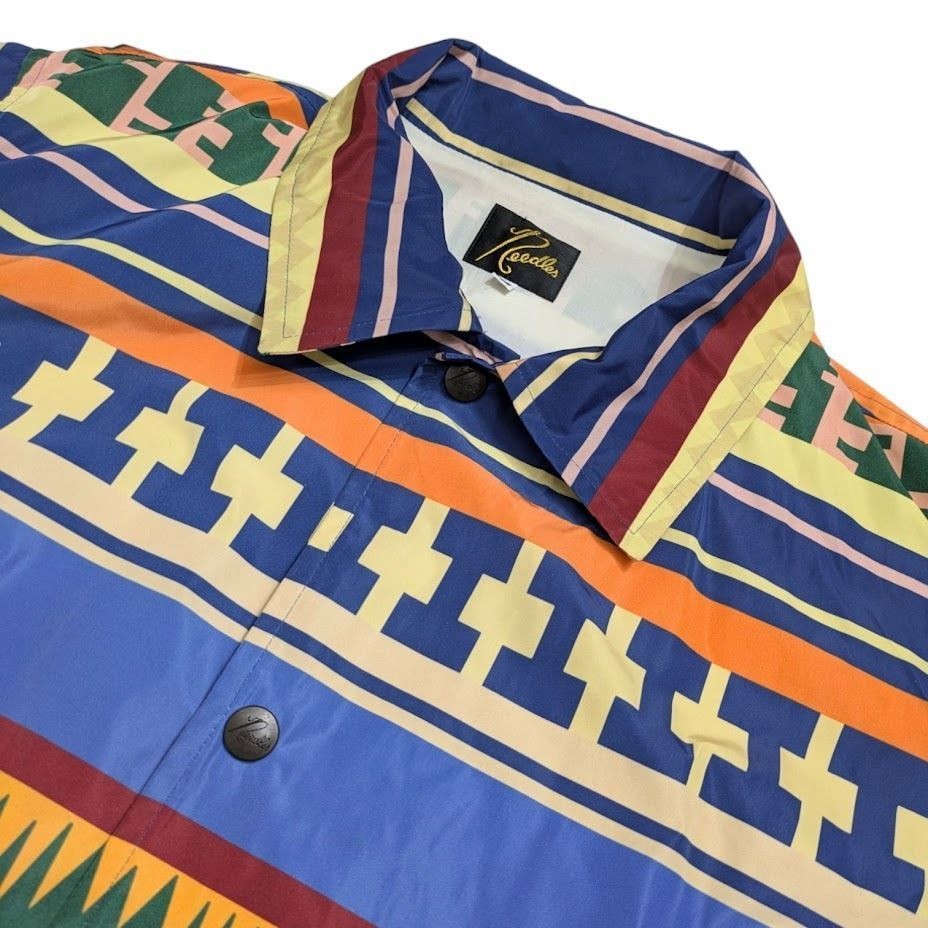 Needles Native Pattern All-Over Coach Jacket Blue… - image 4