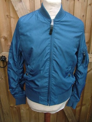 Alpha Industries Fliegerjacke blau Nylon Größe S 38 Zoll           