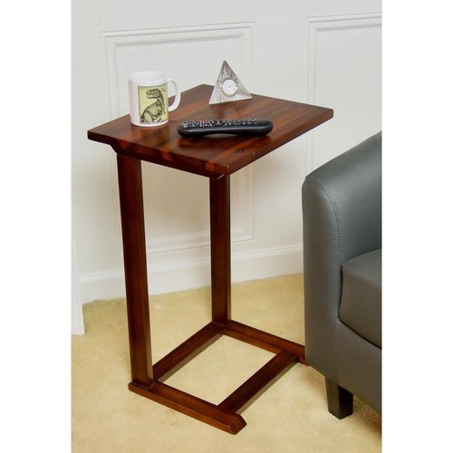 Solid Acacia Wood 26 in. Mahogany Slide Under Sofa C Table - Picture 6 of 10