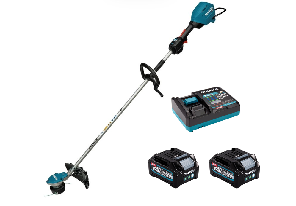 Makita 40v XGT Brushless Line Trimmer - 2 Batteries & Charger - UR003GD202