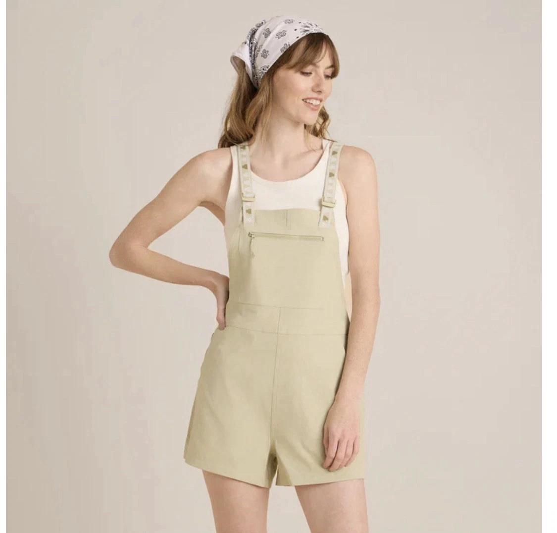 Roark Women's Performance Romper Olive Green Medium Stretch Overalls
