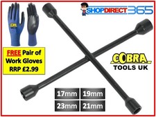 4 WAY UNIVERSAL CROSS WHEEL NUT WRENCH 17 19 21 23mm CAR BRACE SPANNER NEW 4-63