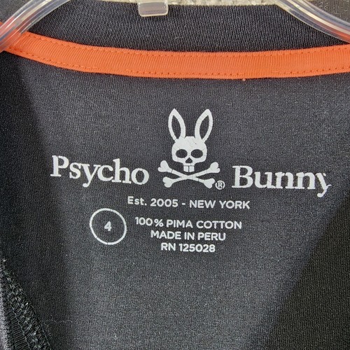 Psycho Bunny Pima Baumwolle T-Shirt Herren Größe 4 Small schwarz Kurzarm Totenkopf - Bild 9 von 10