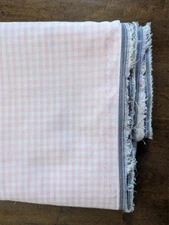 1Yd+29"/44" 100%cotton LIGHT PINK & WHITE  1/8" GINGHAM woven Fabric, NEW