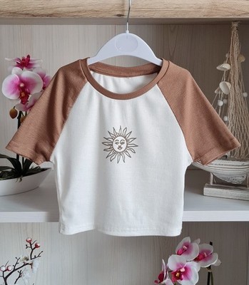 kids girls t shirt size 128 cropped summer shirt