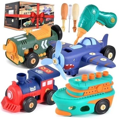 Take-Apart Electric Building Toys Car, Toddler & Kids Tool Set with Motor &