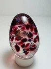 Beautiful, Brand New Solid Blenko Glass Multicolor Egg—Pink and Purple Frit