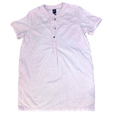 GAP Womens Popover Dress Size L Short Sleeve Button Down Light Salmon Pink Color