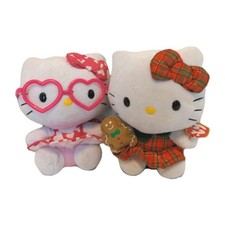 Ty Hello Kitty Gingerbread Holiday Plush School Hello Kitty Pink Lot Of 2