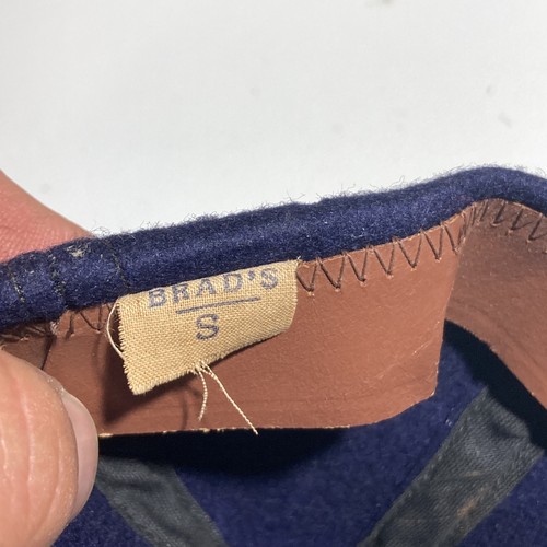Antique Brad's Felt Bucket Hat Cap Blue #68 Sports Clothing Early 1900s Size S - Picture 4 of 11