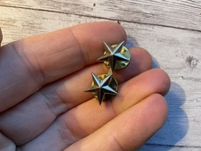 ORIGINAL POST WWII COLLAR RANK INSIGNIA - STERLING - 2 STAR GENERAL