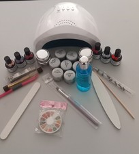 Led Uv Gel Starter Set💜Dispositivo LED Bianco Madreperla💜DHL💜 con molto gel UV