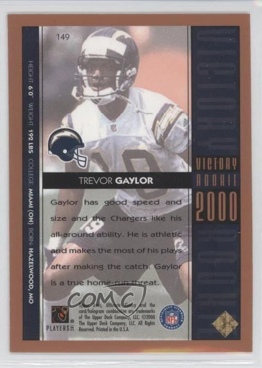 2000 Upper Deck Ultimate Victory Parallel Trevor Gaylor #149 Rookie RC - Image 2 of 2