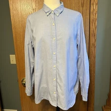 Gap Fitted Boyfriend Shirt Women's XL Blue Top Blouse Working Girl Preppy Cotton