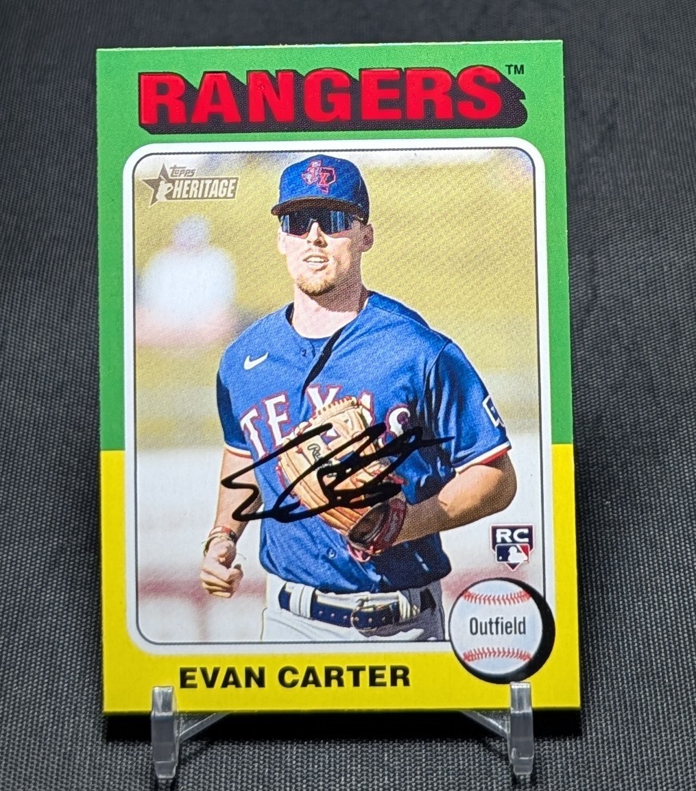 Evan Carter Rookie RC 2024 Topps Heritage Baseball Card #170 Texas Rangers