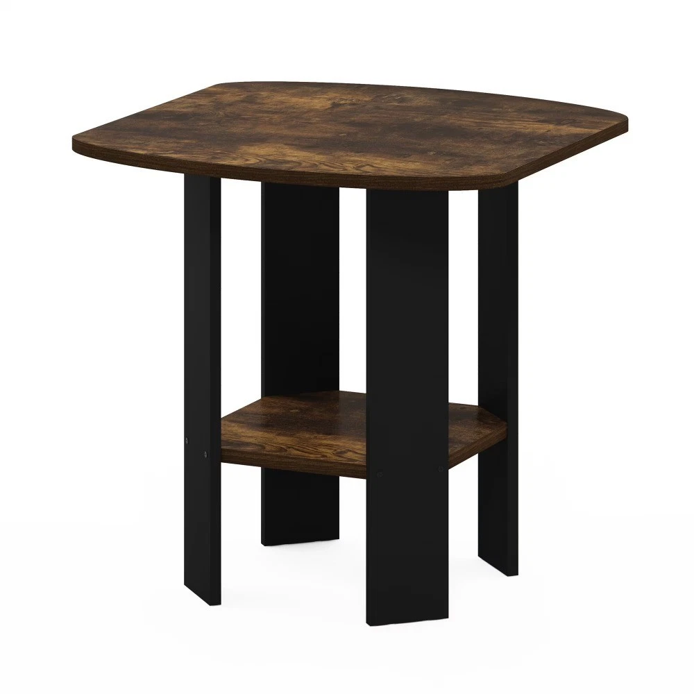 Simple Design End Side Table Amber Pine Black - thumbnail 6