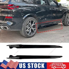 Fits 19-26 BMW G05 X5 M Sport PP Left Right Side Skirt Extensions - Gloss Black