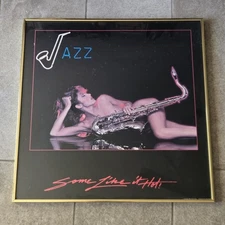 Some Like It Hot Vtg 1982 Jazz Lithograph Poster Framed 24x24" Sexy Pin Up