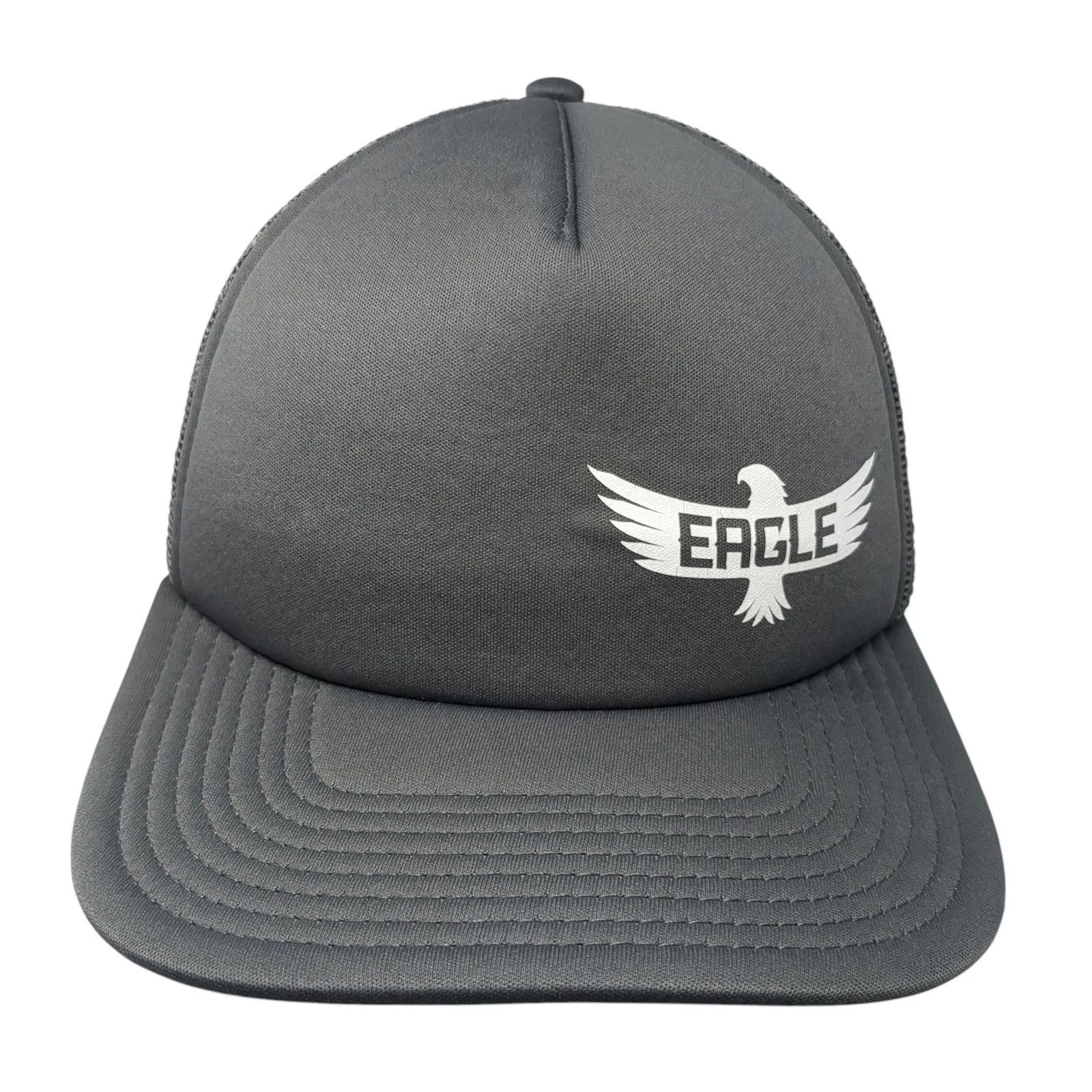 Eagle Snapback Trucker Hat Gray One Size Adjustable Mesh Back 6 Panel Otto