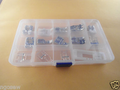 14pcs Snap On Foot/Feet Bernine Bernette,Juki,Pfaff,Singer Low/High Shank Sewing