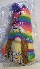 Decorative Plush Gnome 12  Rainbow Themed Multicolored Collectible Display S1D23