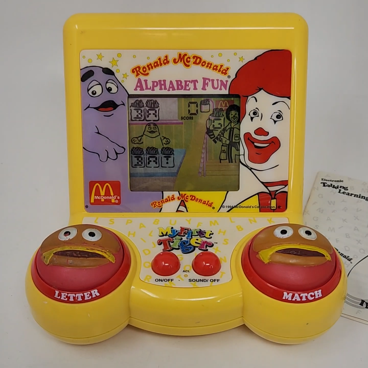 VINTAGE 1994 MY FIRST TIGER RONALD MCDONALD ALPHABET FUN VINTAGE 1994 MY FIRST TIGER RONALD MCDONALD ALPHABET FUN